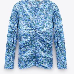 Printed Gathered Blouse